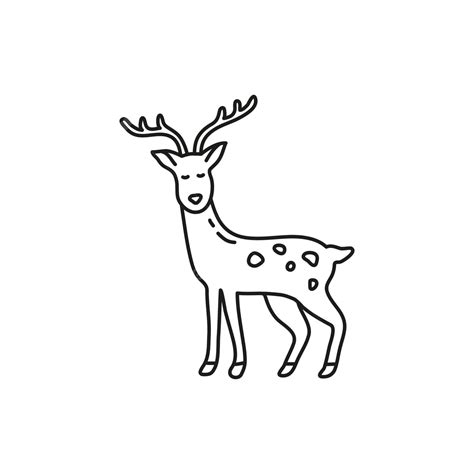 Doodle Outline Deer Drawing Symbol Icon Vector, Deer Drawing, Wing Drawing, Drawing PNG and ...