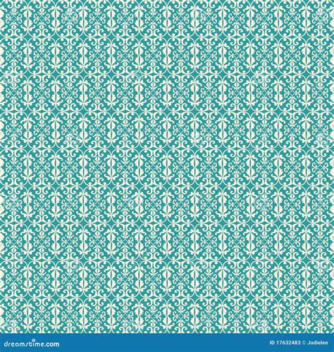 Aqua Vintage Fleur De Lis Style Flourish Pattern Stock Illustration ...