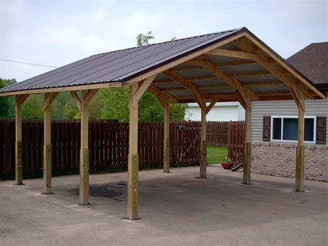 AutoCove 11x20 Black Gable Roof Wood Carport/Gazebo With Ceiling Hooks | ubicaciondepersonas ...