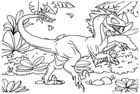 Utahraptor to Color - Free Printable Coloring Pages