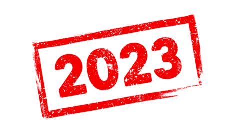 2023 Red Round Year Date Stamp Image PNG | Citypng