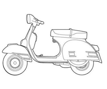 Gambar Mewarnai Motor Vespa - gambarkakak