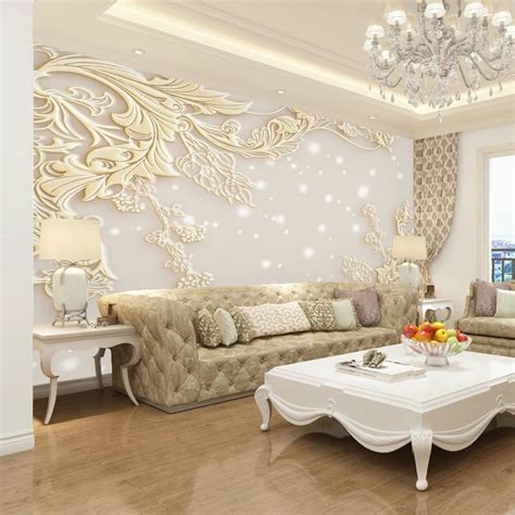 beibehang Custom wallpaper 3d mural European Style Living Room Relief ...