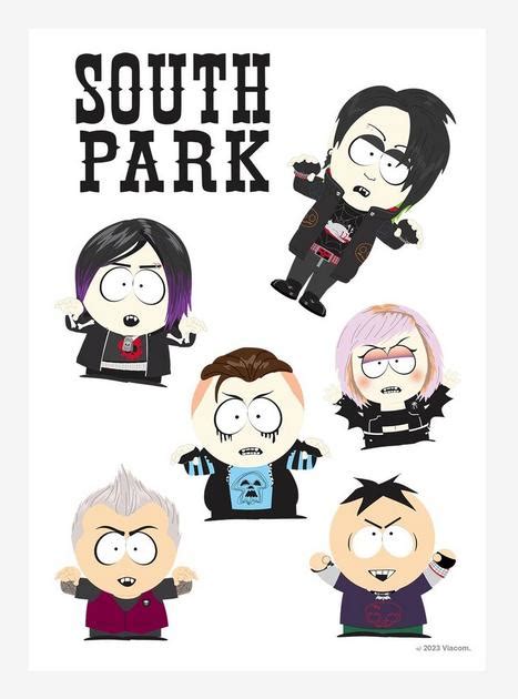 South Park Emo Kids Kiss-Cut Sticker Sheet - WHITE | Hot Topic