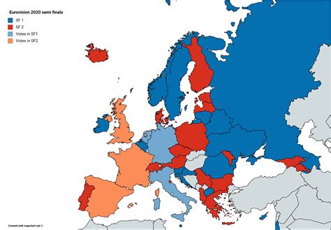 Map of Eurovision semi finals : r/eurovision