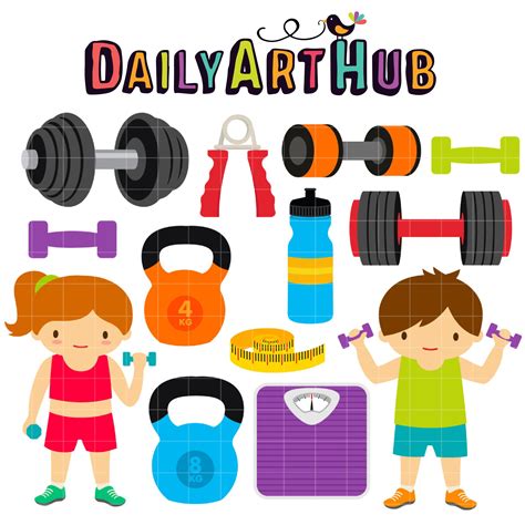 Fitness Gym Clip Art Set – Daily Art Hub // Graphics, Alphabets & SVG | Clip art, Art hub ...