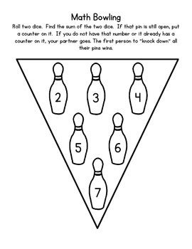 Math Bowling Addition Game by Koffee and Kinders | TPT