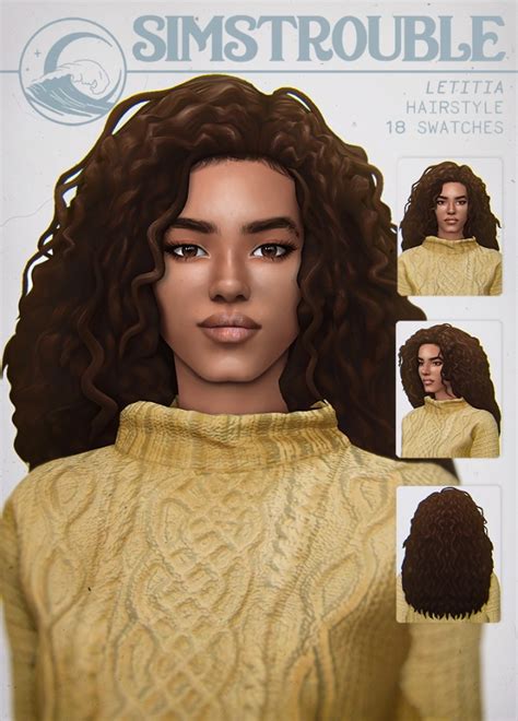 LETITIA curly hair at SimsTrouble » Sims 4 Updates