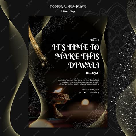 Free PSD | Diwali celebration flyer template