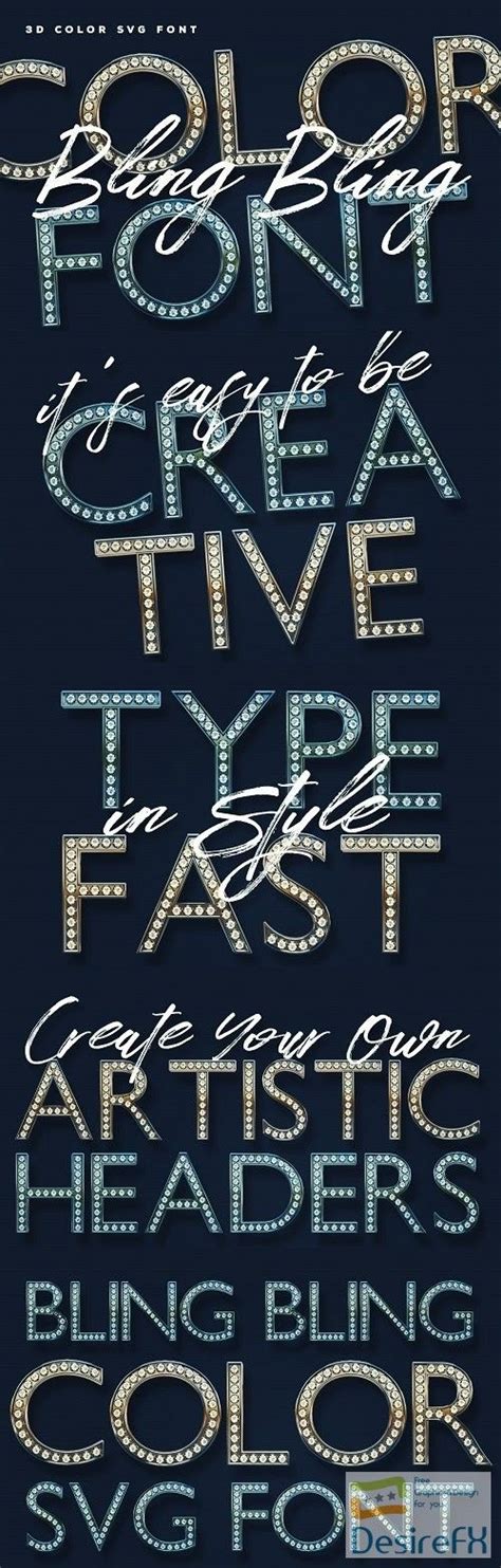 Download Bling Bling Color Font | DesireFX.COM | Free fonts download, Free font, Bling