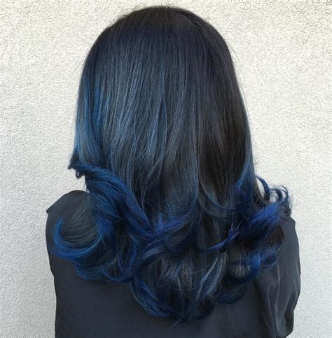 Dark Blue Hair Tips