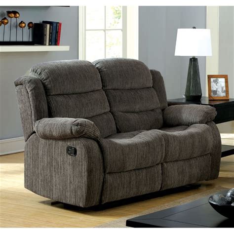 Bowery Hill Fabric Reclining Loveseat in Gray - Walmart.com