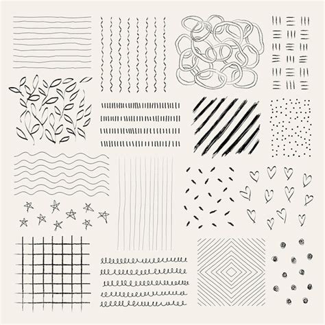 Free Vector | Doodle element graphic, ink line art design vector set