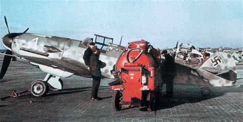 Asisbiz Messerschmitt Bf 109G being refueled showing late war ...