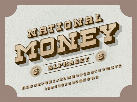 Money font stock vector. Illustration of money, decorative - 254024784