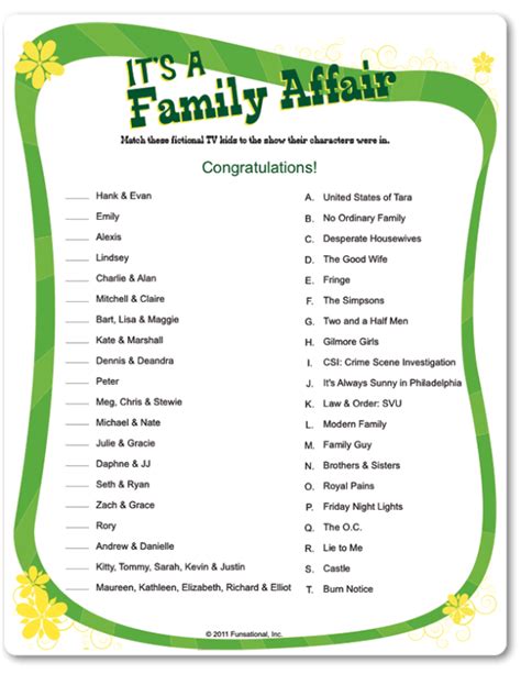 Printable Family Reunion Games & Activities | PartyIdeaPros.com