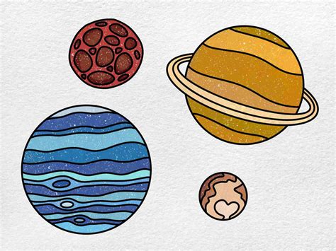 Easy Planets Drawing - HelloArtsy