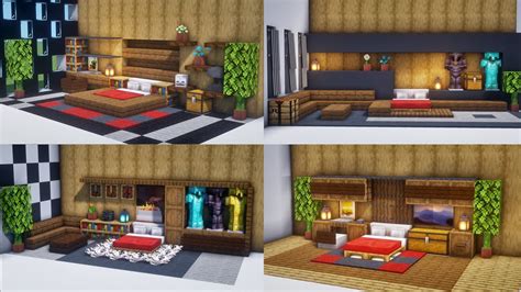 Minecraft : Top Bedroom Design : Best Bedroom Builds Ideas : Furniture - YouTube