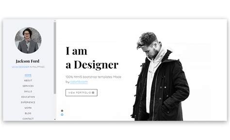 Free Personal Portfolio Bootstrap Templates - PRINTABLE TEMPLATES