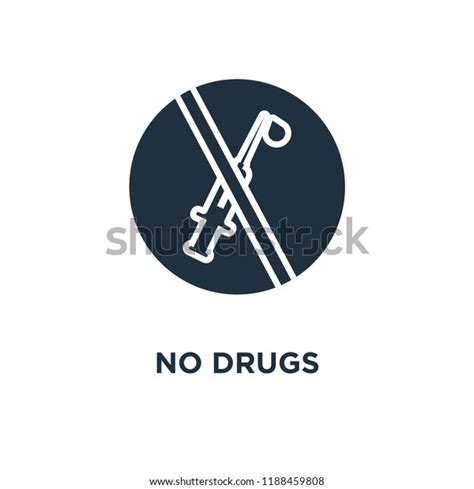 No Drugs Icon Black Filled Vector Stock Vector (Royalty Free ...