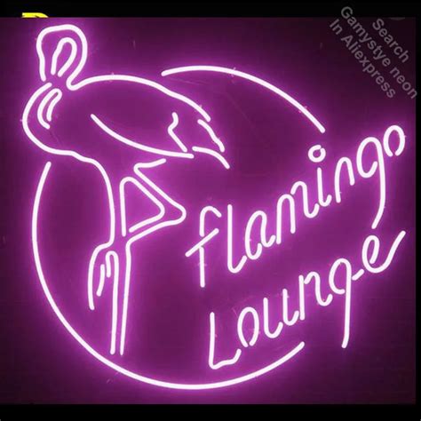 Flamingo Lounge Neon Sign light Neon Bulbsign Signage Vintage neon signs Real Glass Tube ...