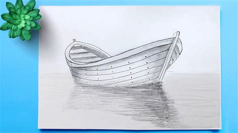 Simple Boat Pencil Drawing