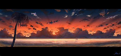 Anime Sky Sunset Wallpapers - Wallpaper Cave