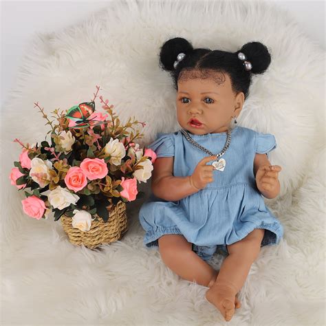 Takanini 22''55cm Newborn Baby Dolls Realistic Reborn Baby Doll African ...