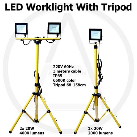 LED Work Light with Tripod Stand Single Rechargeable LED Work Light Emergency Light, Commercial ...