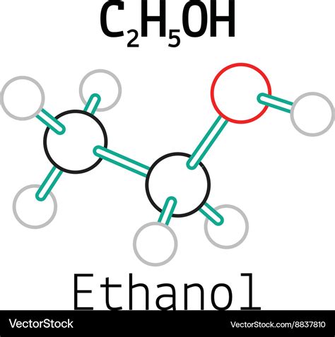 C2h5oh ethanol molecule Royalty Free Vector Image