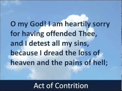 Act of Contrition - Confession - Hear and Read the Prayer - Baltimore Catechism - 1885 : u ...