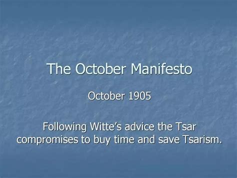 PPT - The October Manifesto PowerPoint Presentation, free download - ID:852723