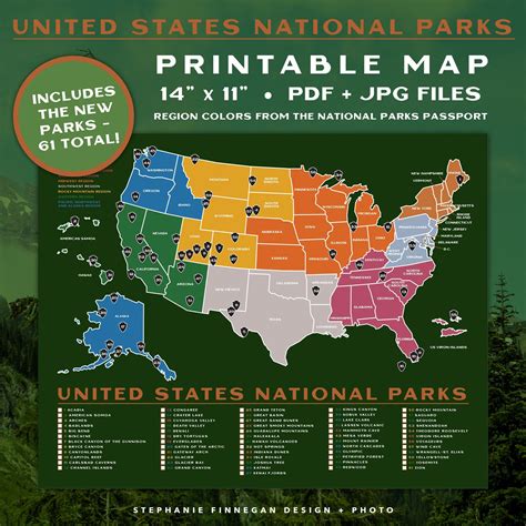 Free Printable National Parks Map Web Find A National Park Service Map To Plan Your Next Park ...