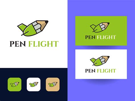 Pen Flight logo design Flying education logo Fast pen :: Behance