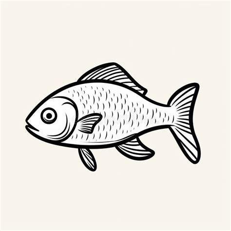 Simple Line Work Fish Drawing on Beige Background Stock Photo - Image of clean, drawing: 293997358