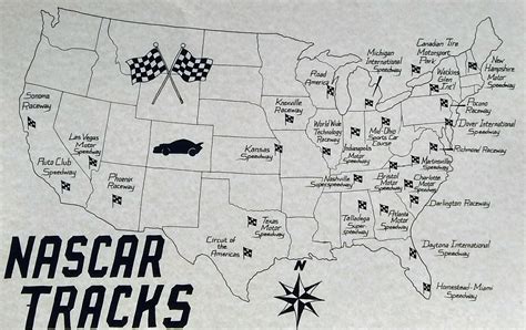 NASCAR Tracks Map - Etsy