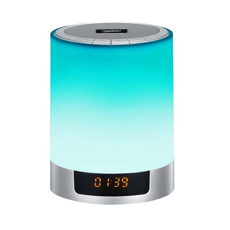 LED Colorful Night Light Bluetooth Speaker Digital Display Alarm Clock LED Night Lamp Mini HIFI ...