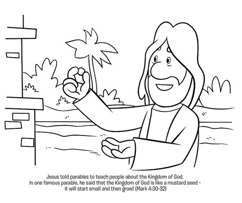 Parable of the Mustard Seed Coloring Page - Whats in the Bible