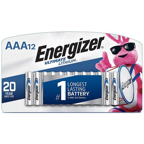 Energizer AAA Lithium Batteries, Ultimate Lithium Triple A Battery (12 Count), Longest-Lasting ...