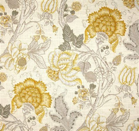 Items similar to Grey Yellow Window Curtains, Yellow Floral Drapes, Yellow Home Decor ...