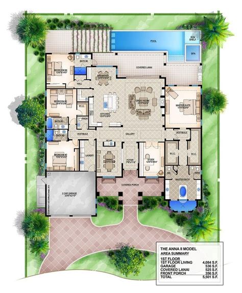 HPM Home Plans | Home Plan: 013-4084 | Coastal house plans, House layout plans, Pool house plans