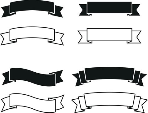 Ribbon Black And White Vector Art, Icons, and Graphics for Free Download