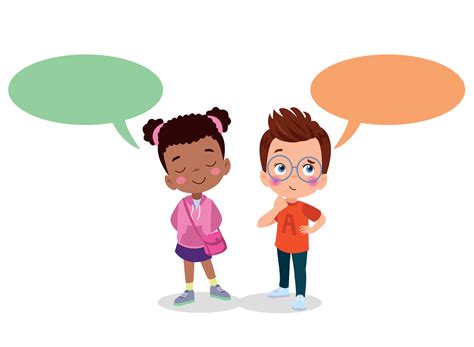 Kids talking with a speech bubble. 22010354 Vector Art at Vecteezy