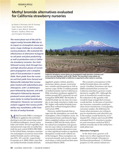 (PDF) Methyl bromide alternatives evaluated for California strawberry ...