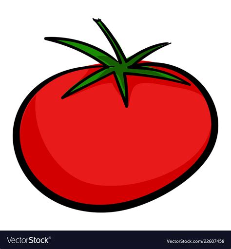 Red tomato icon cartoon style Royalty Free Vector Image