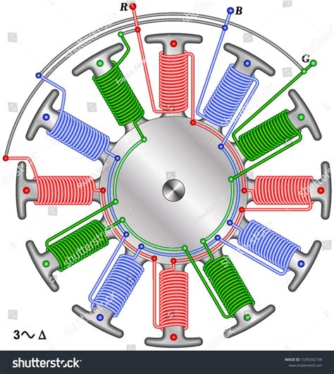 Vetor stock de Threephase Motor Winding Diagram Delta Connection (livre de direitos) 1535342198 ...