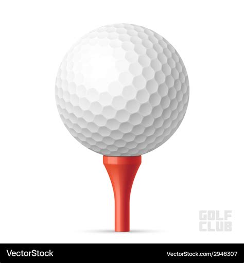 Golf ball on red tee Royalty Free Vector Image