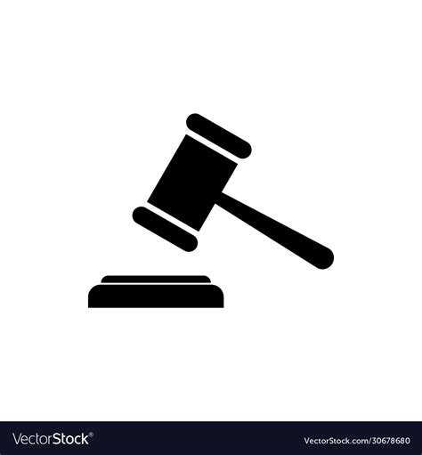 Gavel icon hammer judge Royalty Free Vector Image