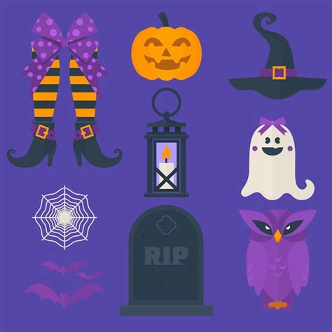 Premium Vector | Funny halloween icons set