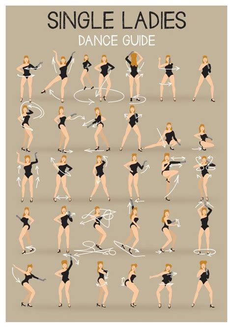 Single Ladies Info Graphic Poster, Dance Tutorial Illustration, Music ...